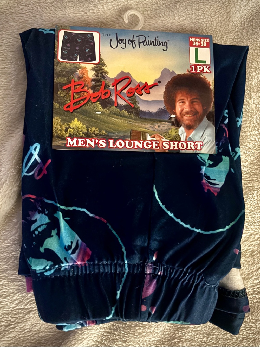 Bob Ross Lounge Shorts Men’s Large NWT Joy of Painting Shorts Retro Graphic